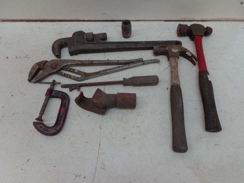 lot 101 image: Hammers, Pipe Wrenches and More Bal...