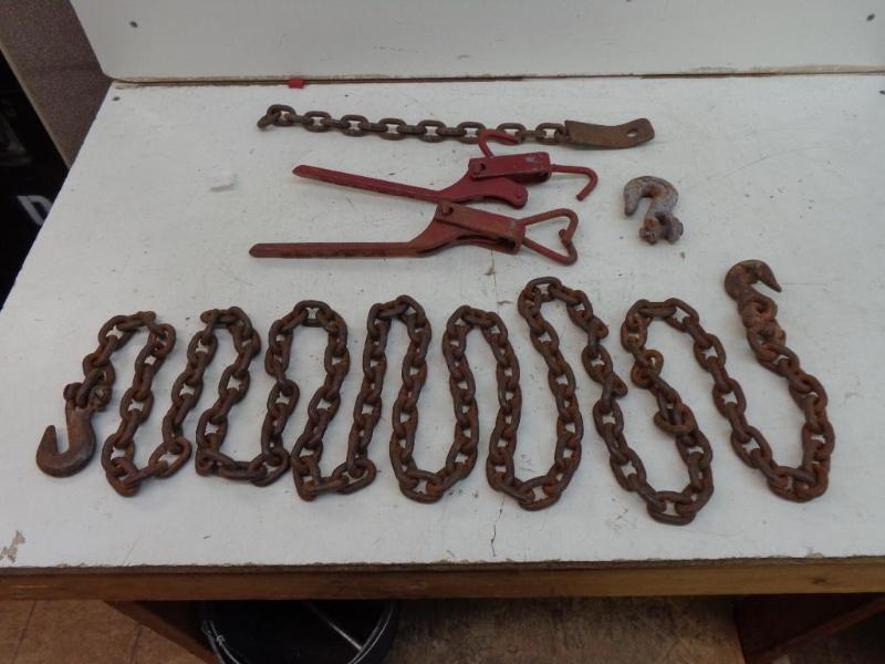 lot 21 image: Dixie Chain Tightener and Chains WL...