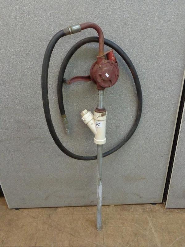 lot 70 image: Hand Crank Transfer Pump 51" T...