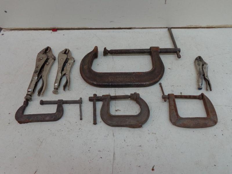 lot 89 image: Assorted C Clamps and Vise Grips 4 ...