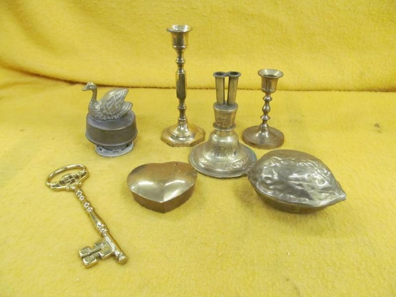 Group of Brass Pieces - Candle Hold...