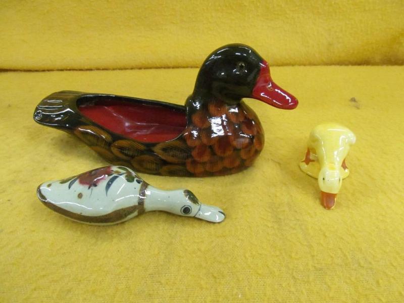 Duck Planter and 2 Duck Figures...