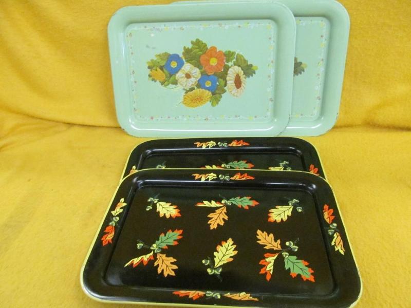 4 Vintage Trays, 13&quot x 17&quot...