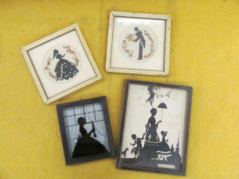 4 Framed Pictures, Woman and Man...