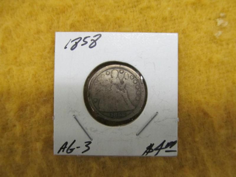 1858 Liberty Seated Dime...