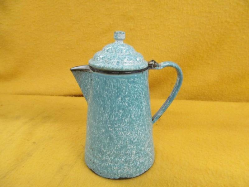 Blue Enamel Coffee Pot...