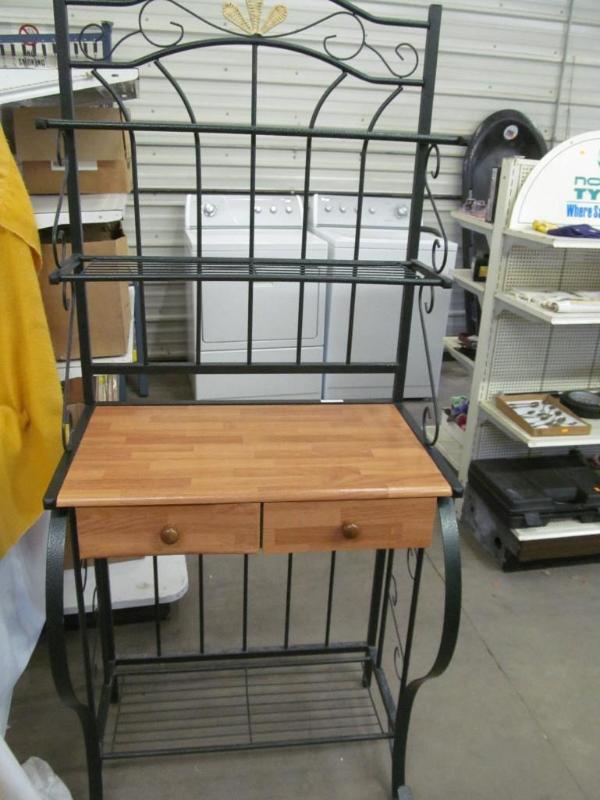 Bakers Rack with 3 Shelves, 2 Drawe...