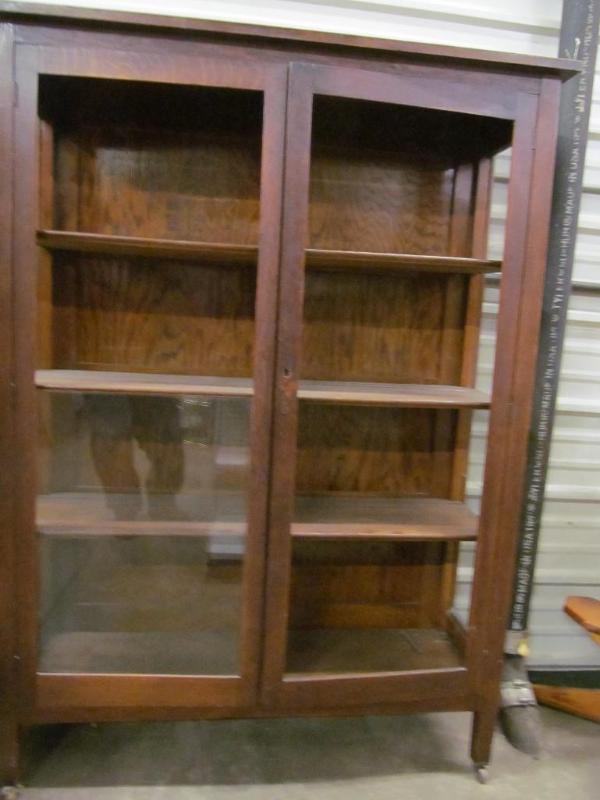 Vintage Mission Oak Hutch on Roller...