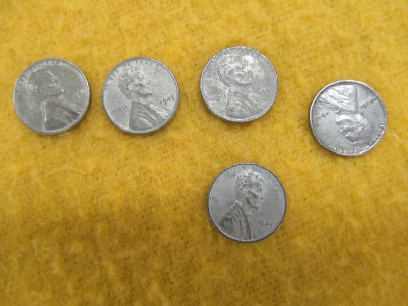 Set of 1943-5 Steel Cents VFEF...