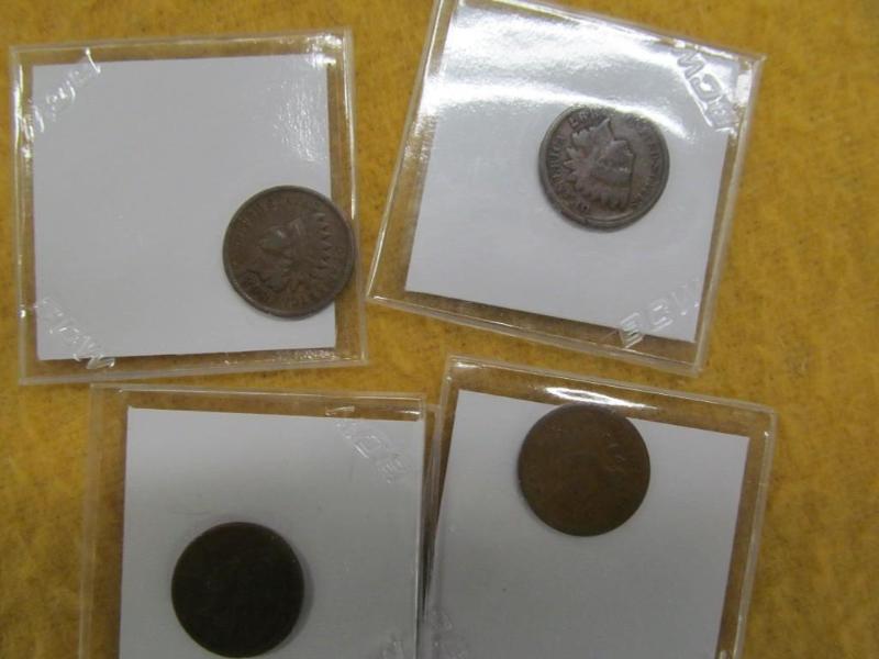 Set of 4 Indian Head Pennies 1888, ...