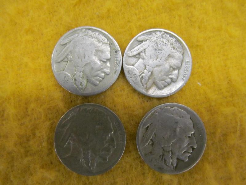 4 Buffalo Nickels (Readable Dates) ...