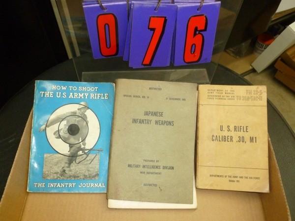 Flat of 3 military manuals. US riff...