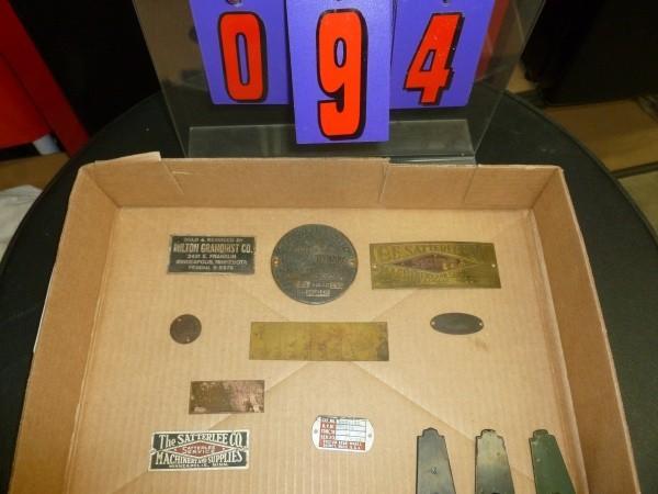 Flat of vintage brass and steel nam...