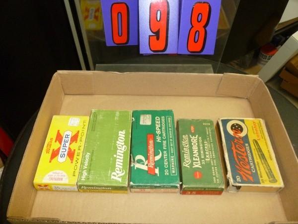 Flat of vintage ammo boxes with emp...