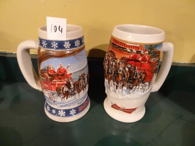 2 Budweiser Steins. 1995 and 2006...