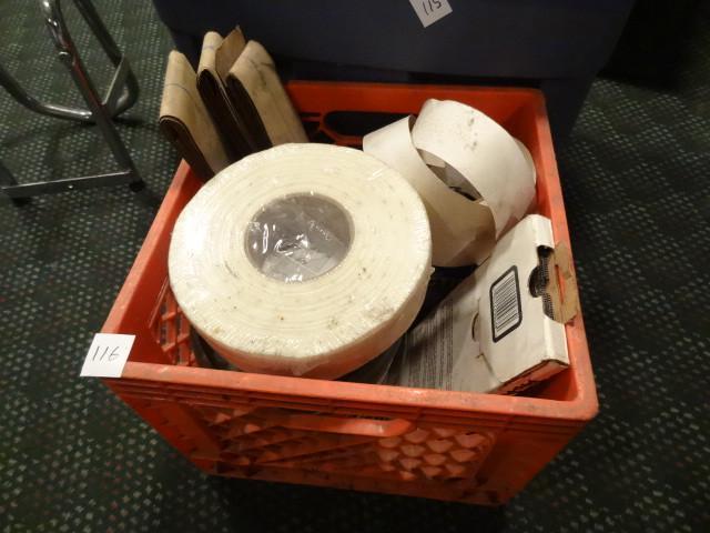 Bin of misc sheetrock taping suppli...