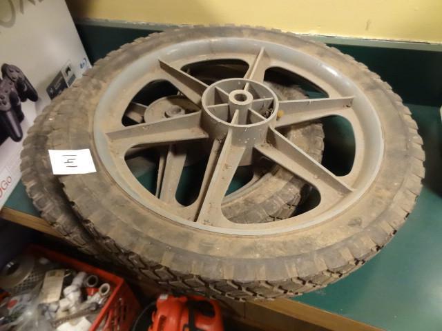 2 poly rim wheels. 14&quot...