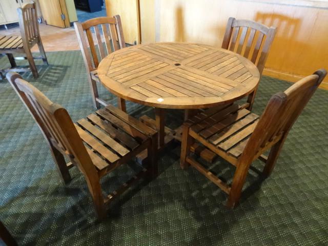 Teak wood outdoor table and 4 chair...
