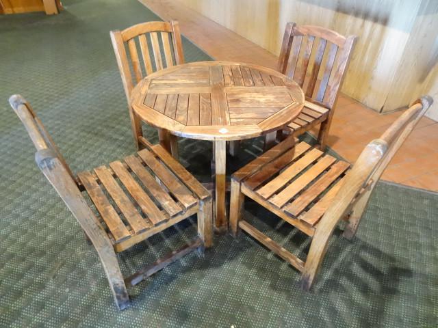 Teak wood outdoor table and 4 chair...