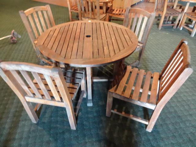 Teak wood outdoor table and 4 chair...