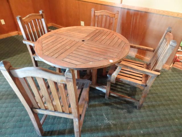 Teak wood outdoor table and 4 chair...