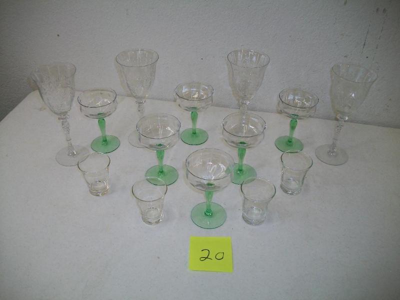 lot 20 image: This lot includes 4 goblets, 6 cham...
