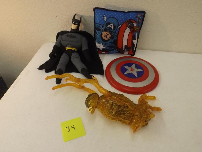 lot 34 image: Captain America Pillow and shield b...