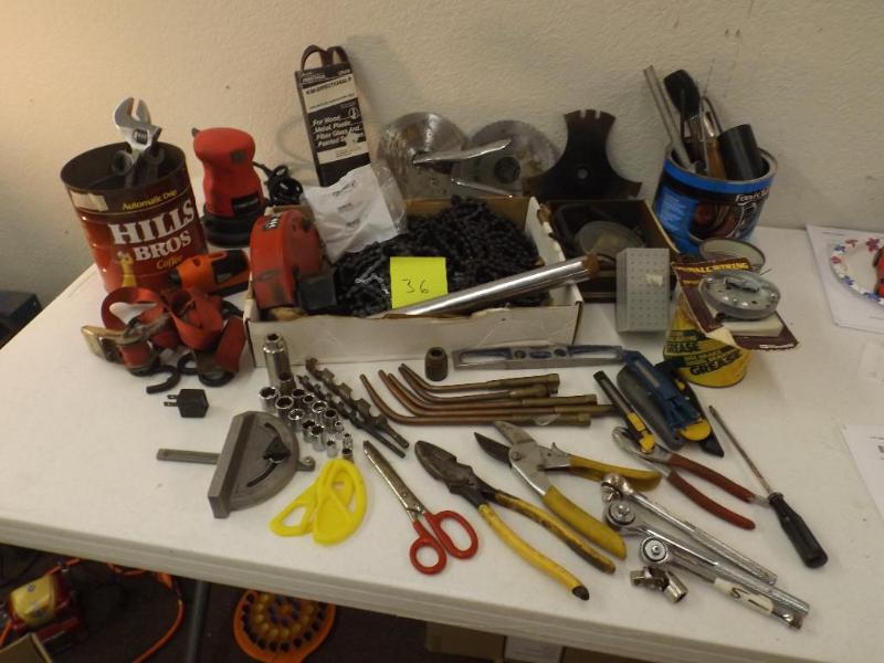 lot 36 image: Tools, tools, tools, and more. Sock...