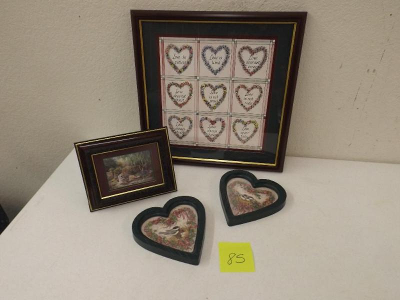 lot 85 image: Heart sayings picture plus 2 heart ...