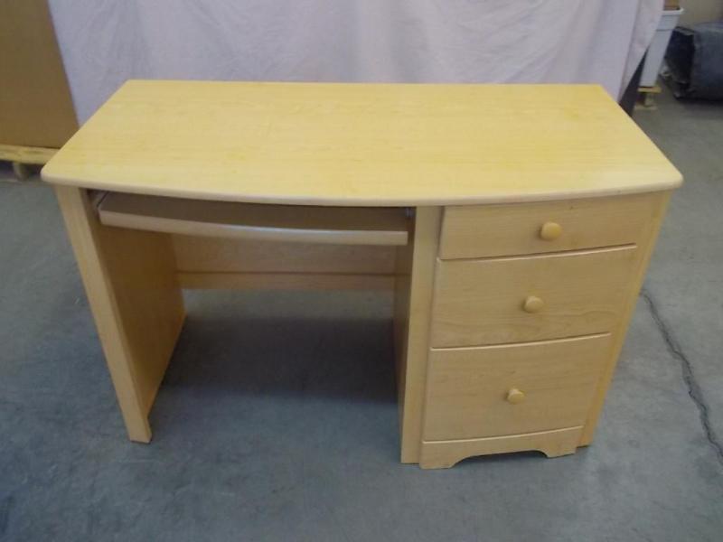 lot 14 image: Sycamore 3 drawer computer desk by ...