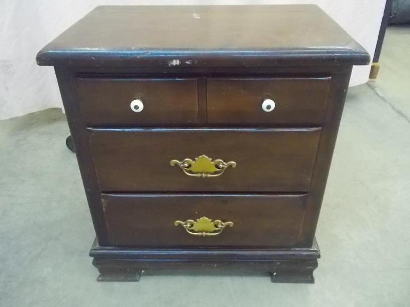 lot 23 image: 3 drawer, solid wood night stand wi...