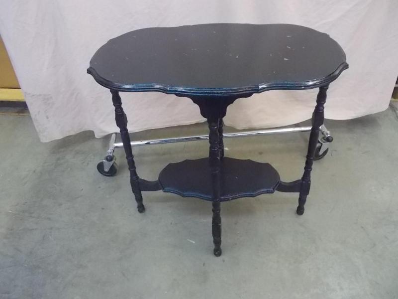 lot 25 image: Vintage accent table that has been ...