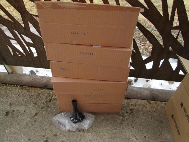 Lot of 36 black ceramic vases...