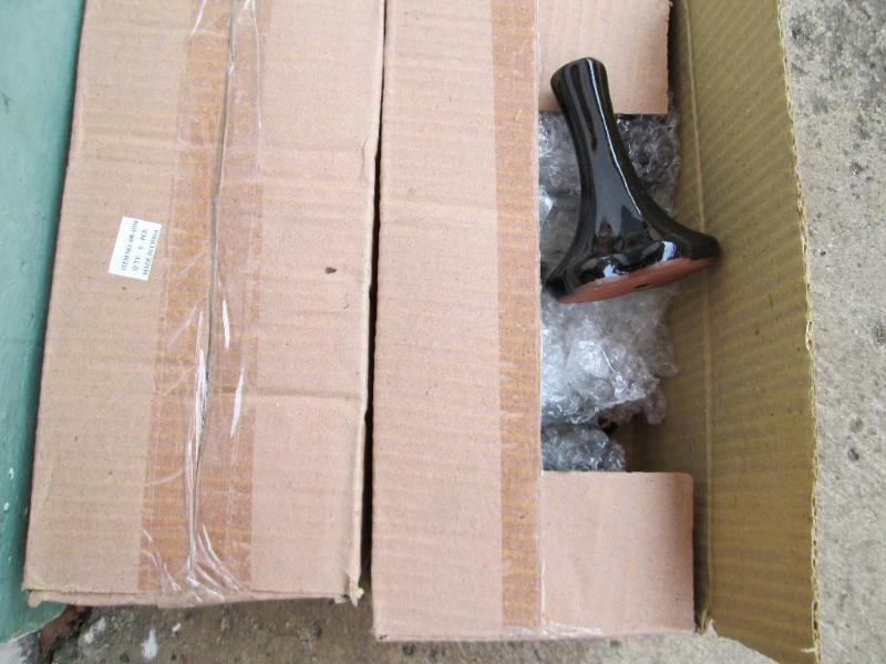 Lot of 12 black ceramic vases...