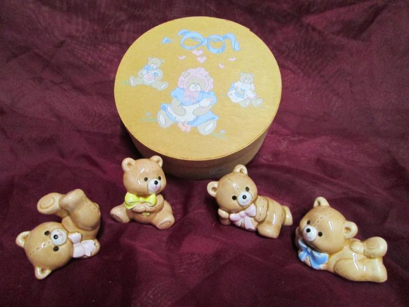 lot 162 image: Baby bears collection. Basket with ...