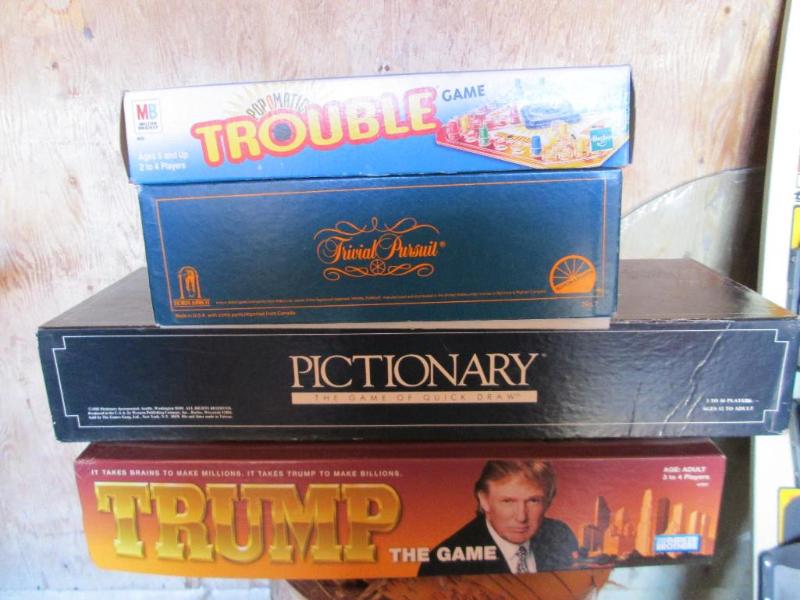 lot 38 image: Lot of board games. Trouble, Trivia...