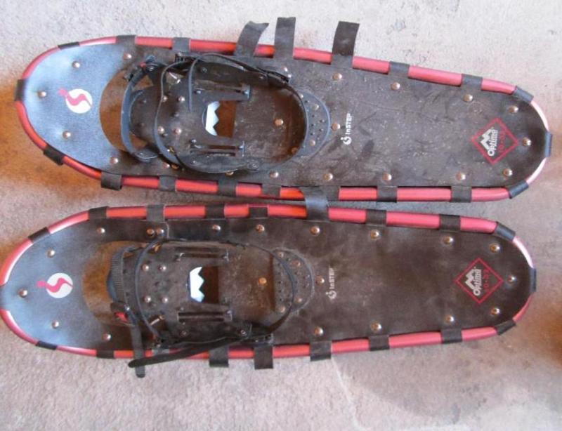 lot 50 image: Pair of snow shoes. Metal frames, l...