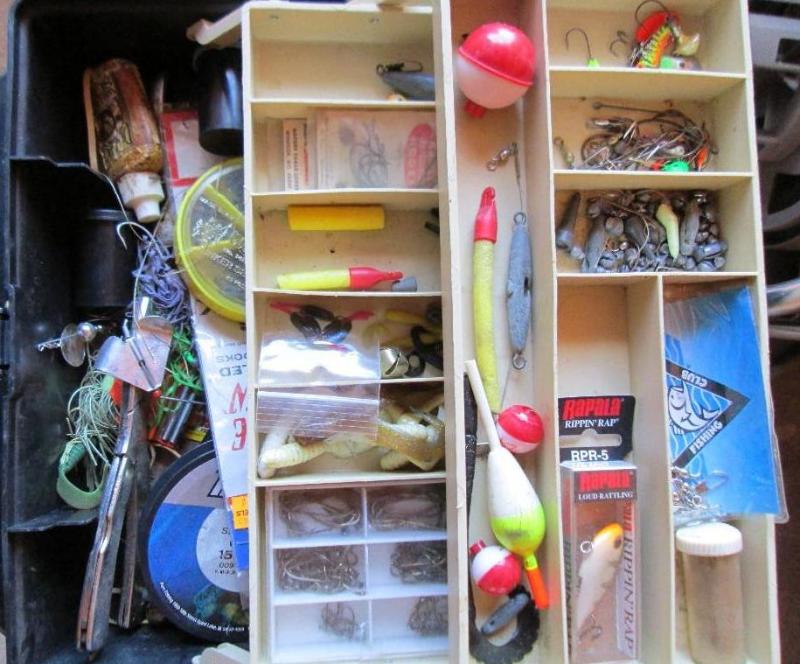 lot 64 image: Multi-level fishing tackle box with...