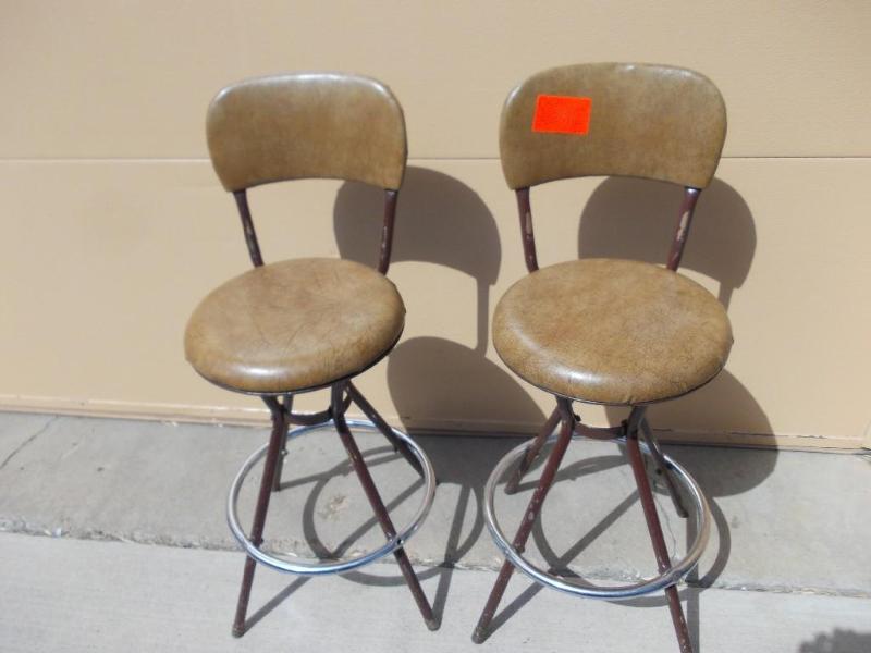 Pair Of Metal Stools (22 Seat Heig...