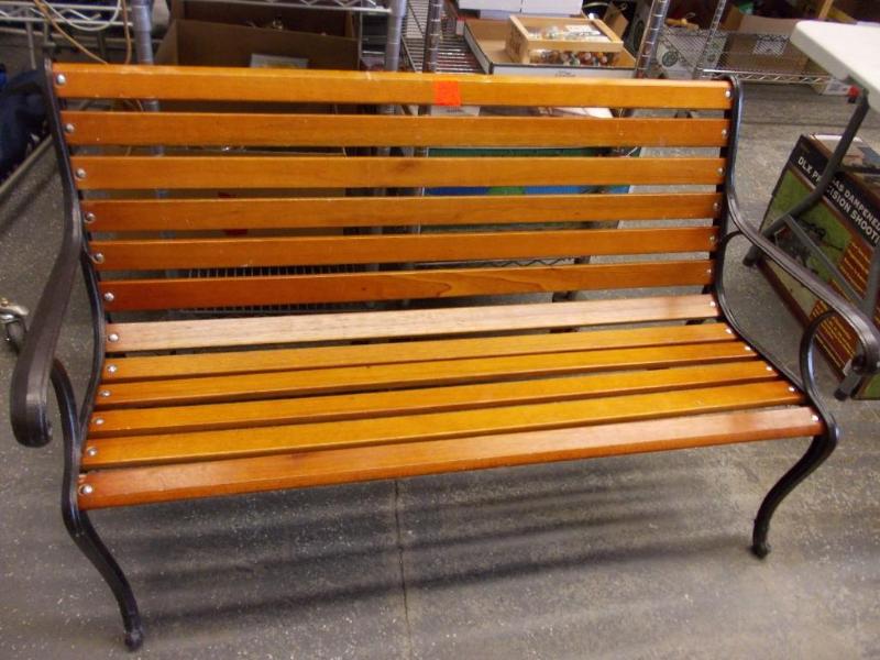 48&quot Wood Slat Park Bench With ...