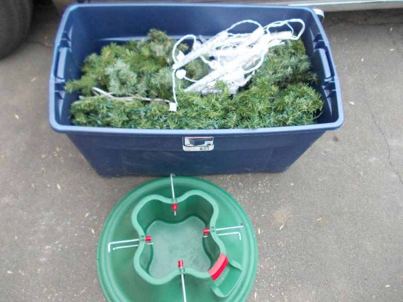 Large Tote With Lid Full Of Assorte...