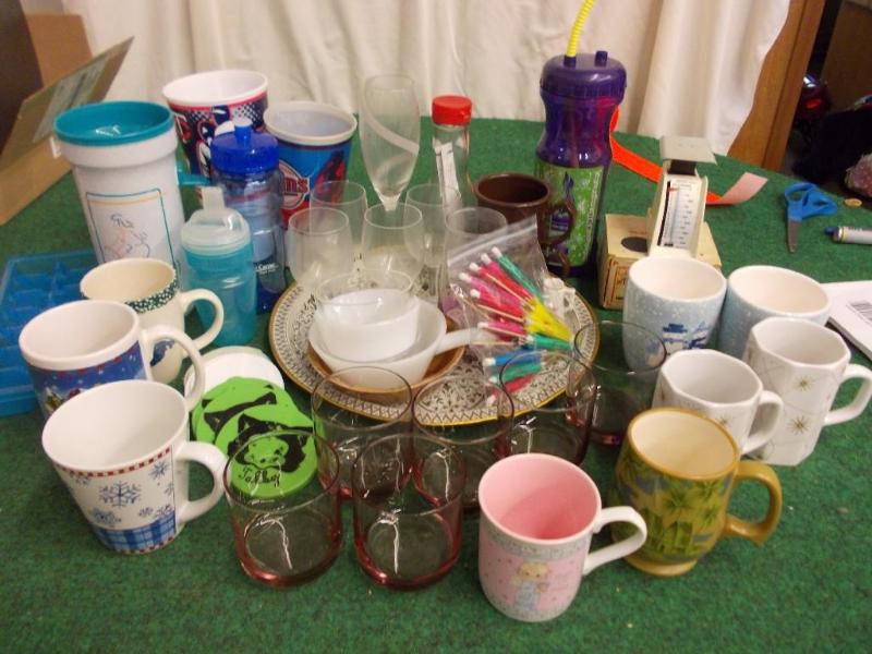 Large Lot Of Glasses, Mugs, Dieteti...