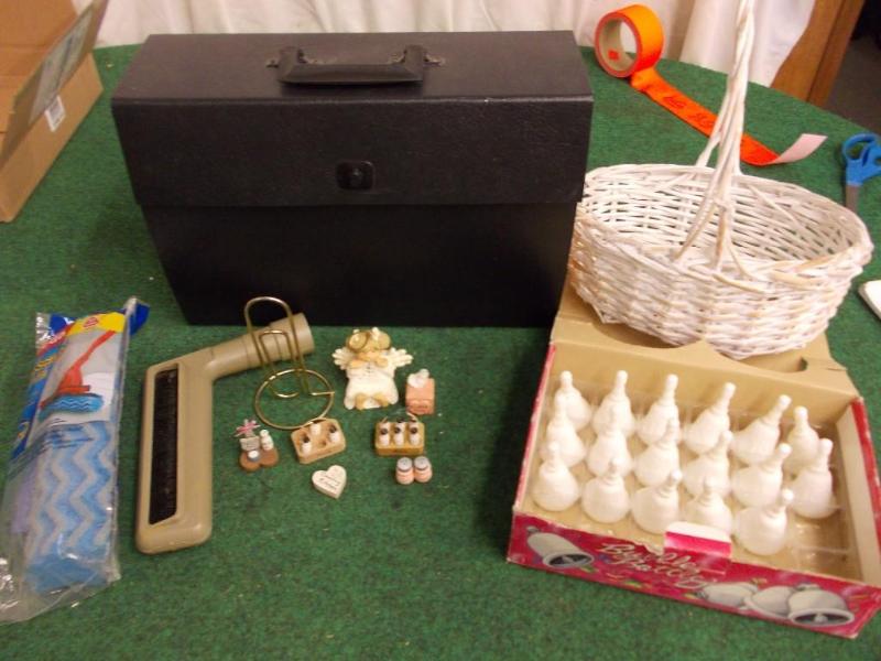 Organizer File Box, White Wicker Ba...