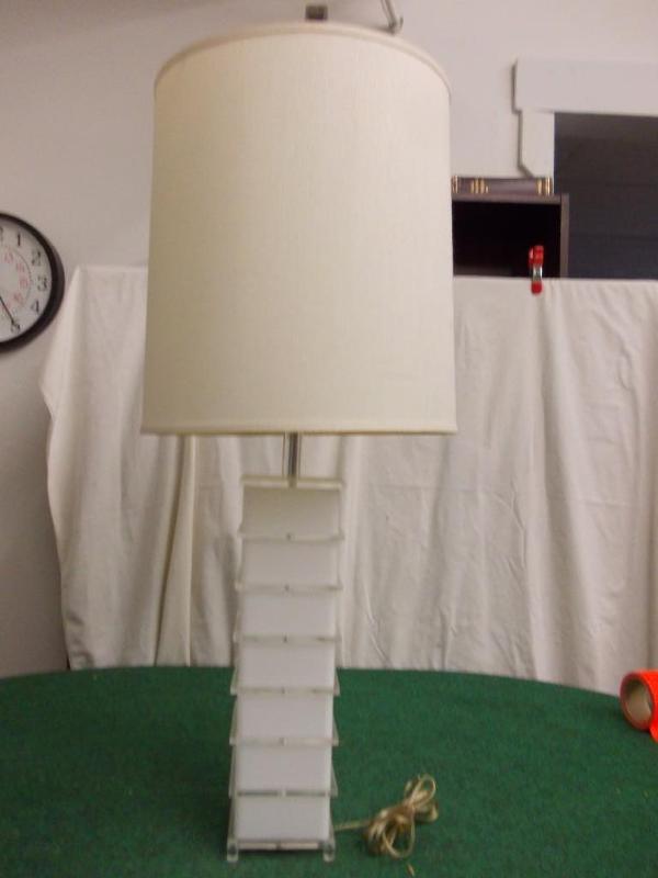 Retro Lucite Lamp With Shade 36&quo...