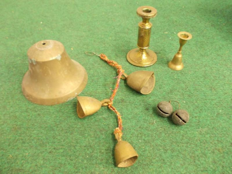 lot 17 image: Selection Of Brass Bells Some Marke...