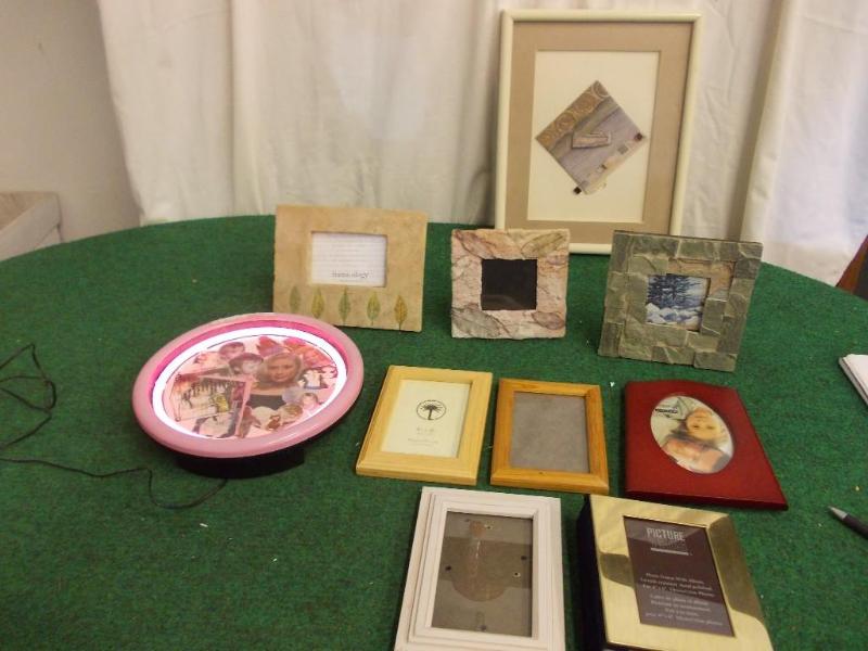 lot 47 image: Pink Neon Clock, Framed Abstract Ar...