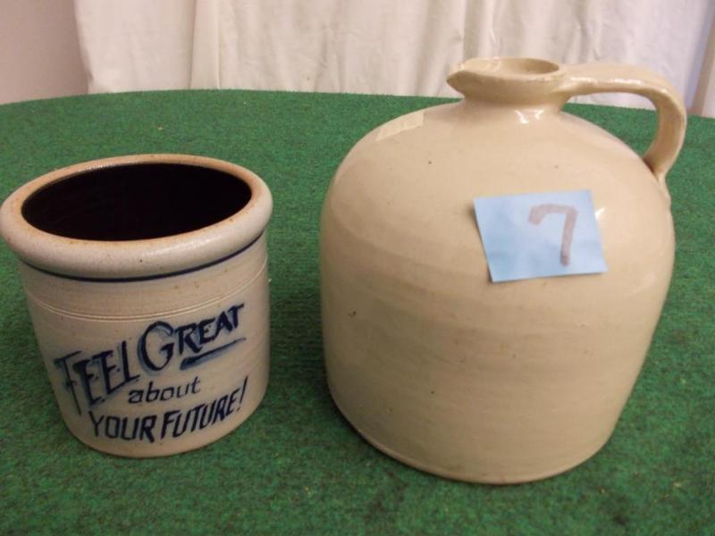 lot 7 image: Pottery Jug, Rowe Pottery Crock...