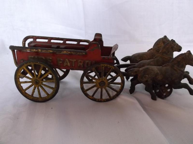 Cast iron Fire Patrol Horses with W...