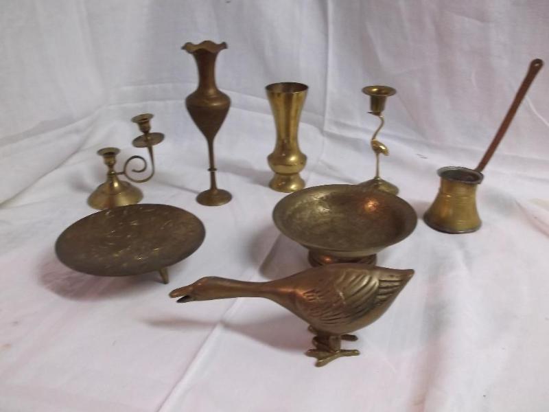 Lot of brass items some made in Ind...