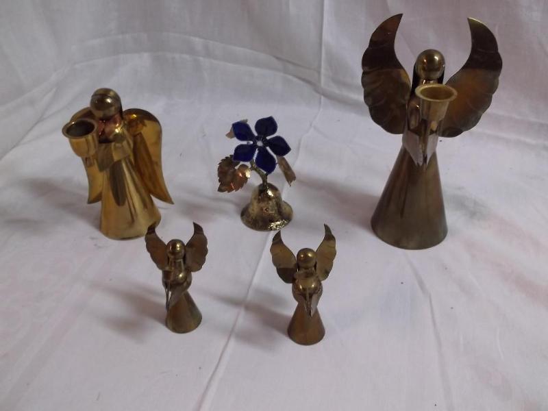 Lot of brass with four Angels and o...